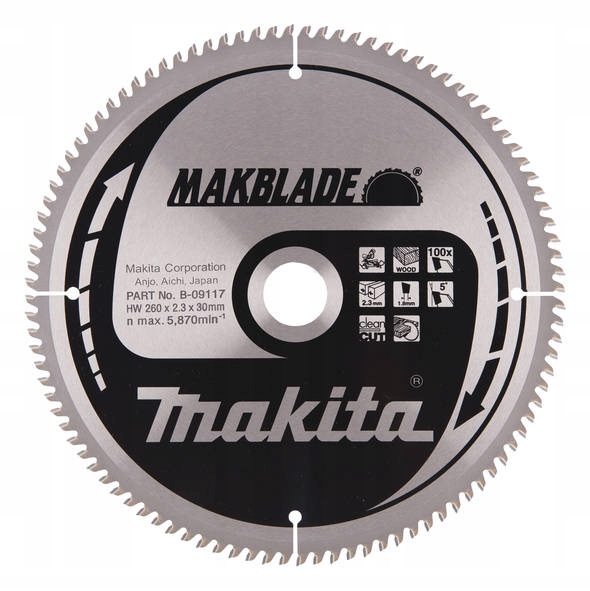 Makita Tarcza Tnąca Do Drewna 260x30mm 100Z Makblade B-32873 B-09117
