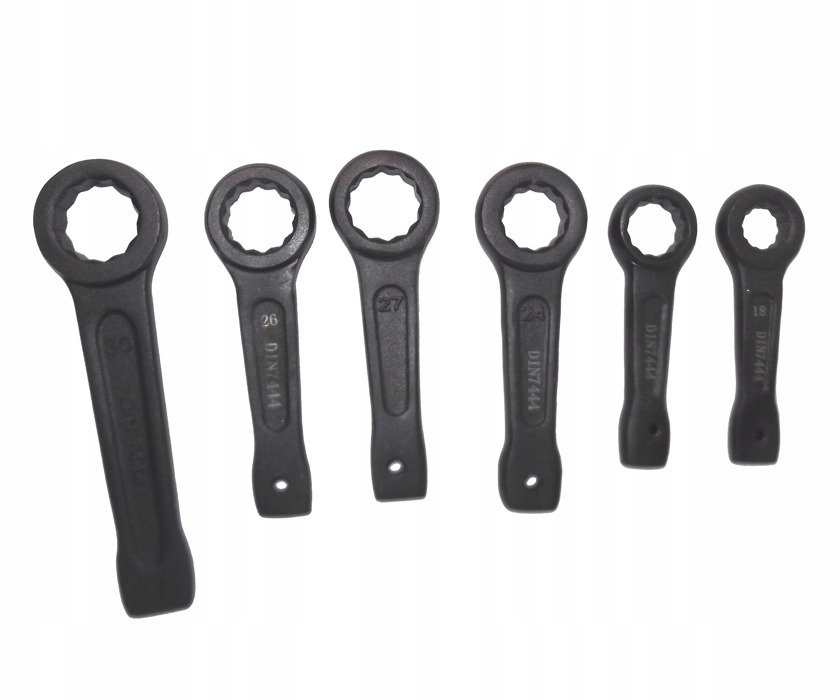 

Klucze płasko oczkowych do pobijania 6 el 18-30mm