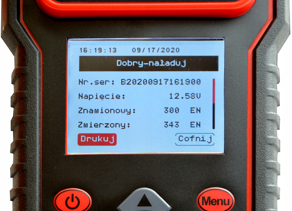 Tester z drukarka BDT7000 WET EFB GEL AGM walizka Producent code bdt7000