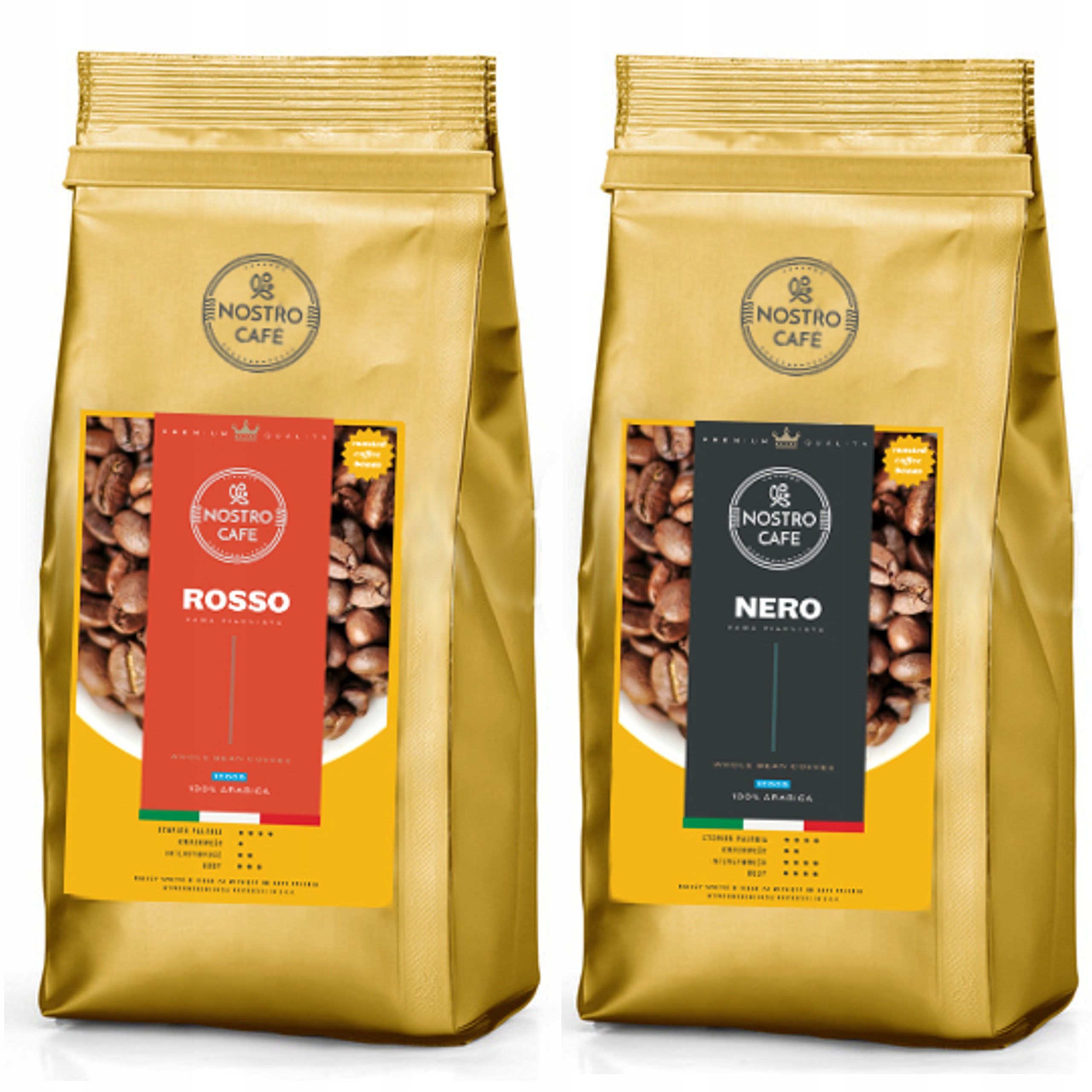 Levně Káva Zrnková Rosso, Nero 2KG Čerstvě Pražená