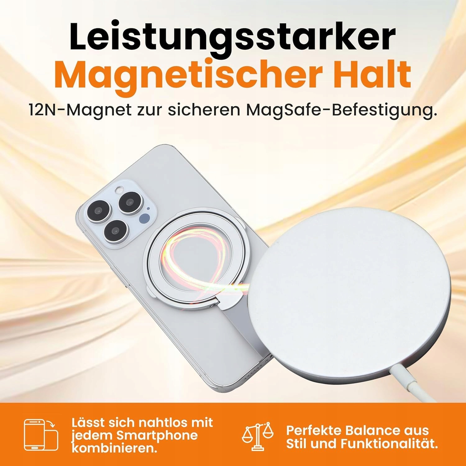 NOOMII Magnetyczny Uchwyt Na Telefon 360° Do iPhone Samsung i Innych — miniatura 3