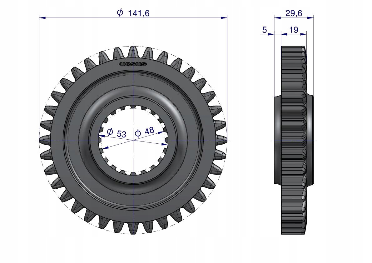 Koło IV biegu Z-36 MF4 ORYGINAŁ URSUS Numer katalogowy części 1868010MU