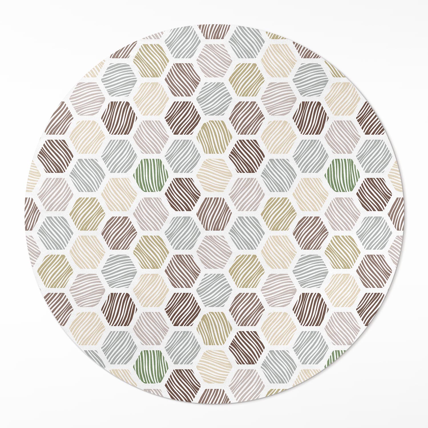 Kulatý Koberec Pvc do domu Vzorované pastelové hexagony boho barvy ⌀ 50 cm