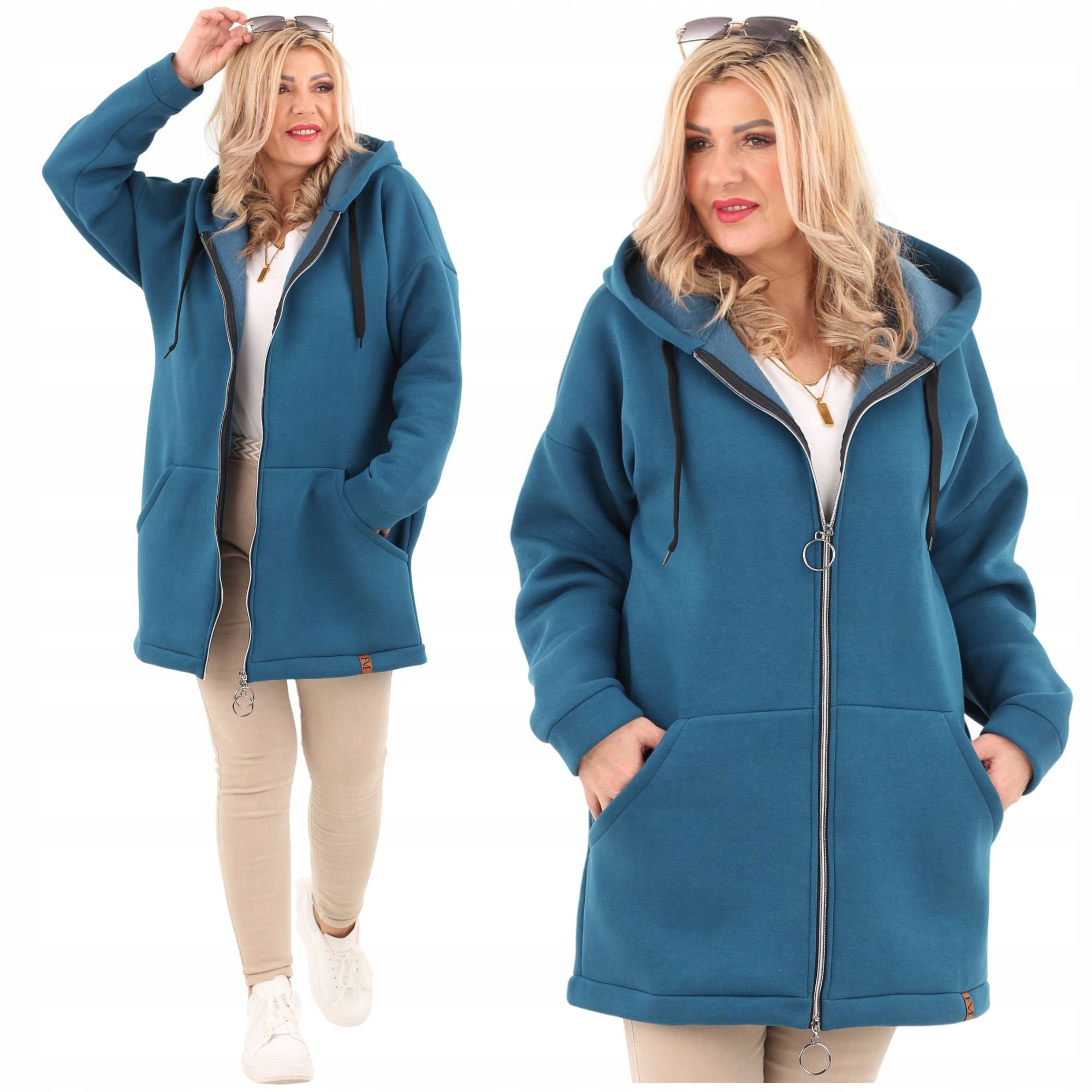 Bluza Damska Rozpinana Ocieplana Bawełniana Polski Producent Duże Rozmiary