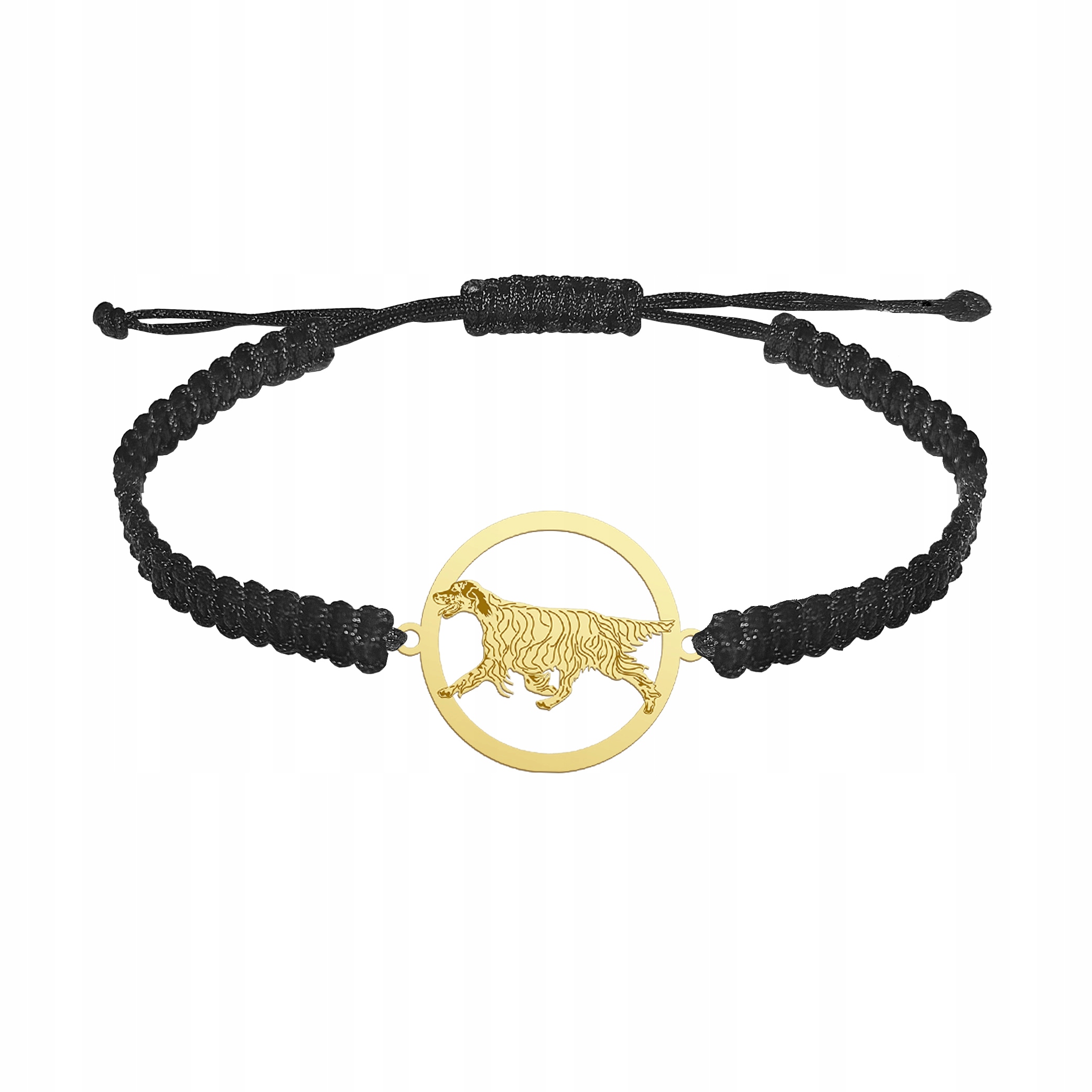 Zlatý náramek se psem plemene Anglický setr 925 Šperky Gravírování Bonus