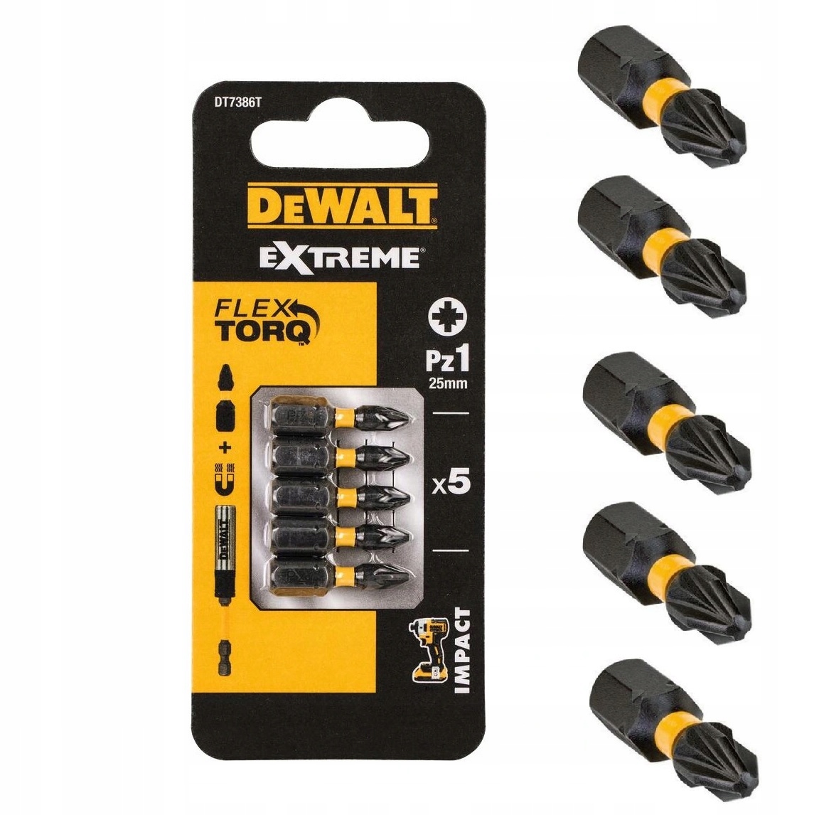 

DeWalt bity udarowe PZ1 25mm Torsion 5szt DT7386T