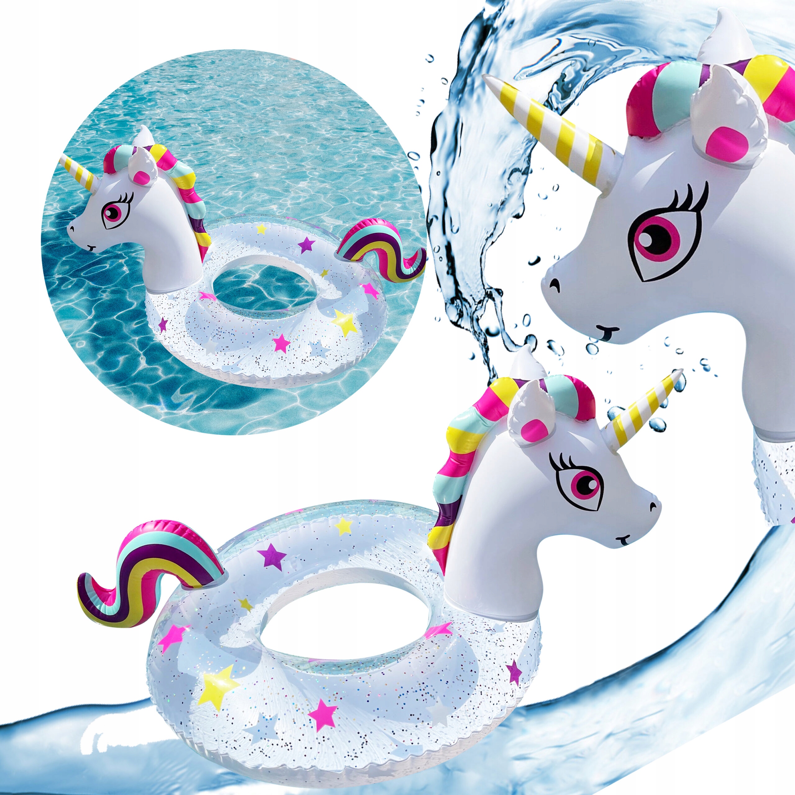 KOŁO KÓŁKO DMUCHANE DZIECI DO PŁYWANIA JEDNOROŻEC