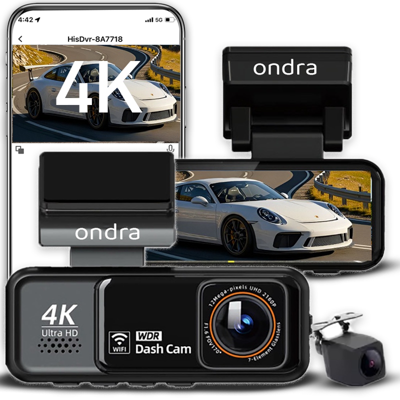 Videorekordér 4K Ultra Hd Kamera Automobilová Gps Wifi Couvací Kamera