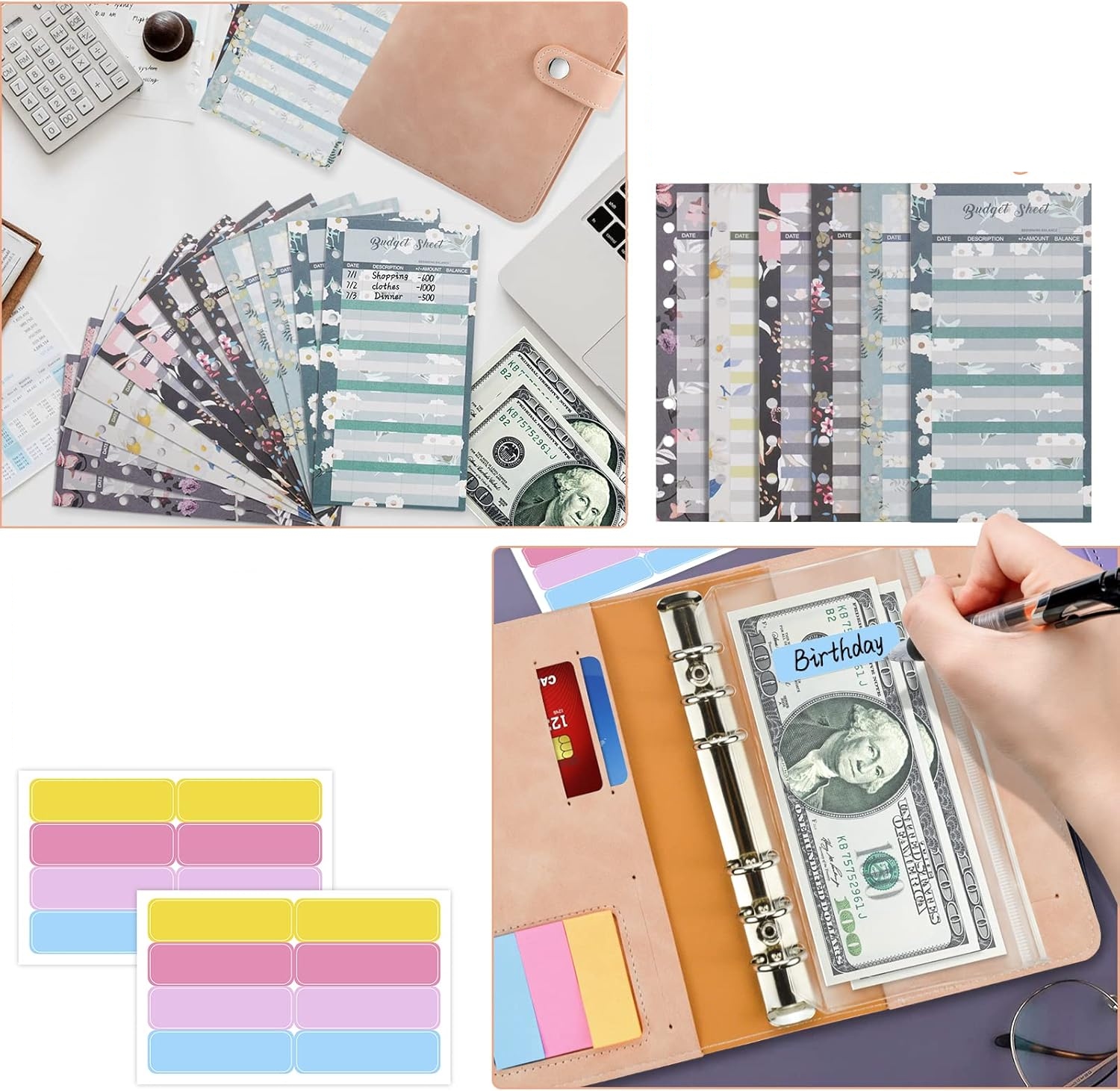 PLANER BUDŻETU SEGREGATOR FINANSÓW NOTES NA FINANSE 26-CZĘŚCIOWY SZARY Rozmiar A6