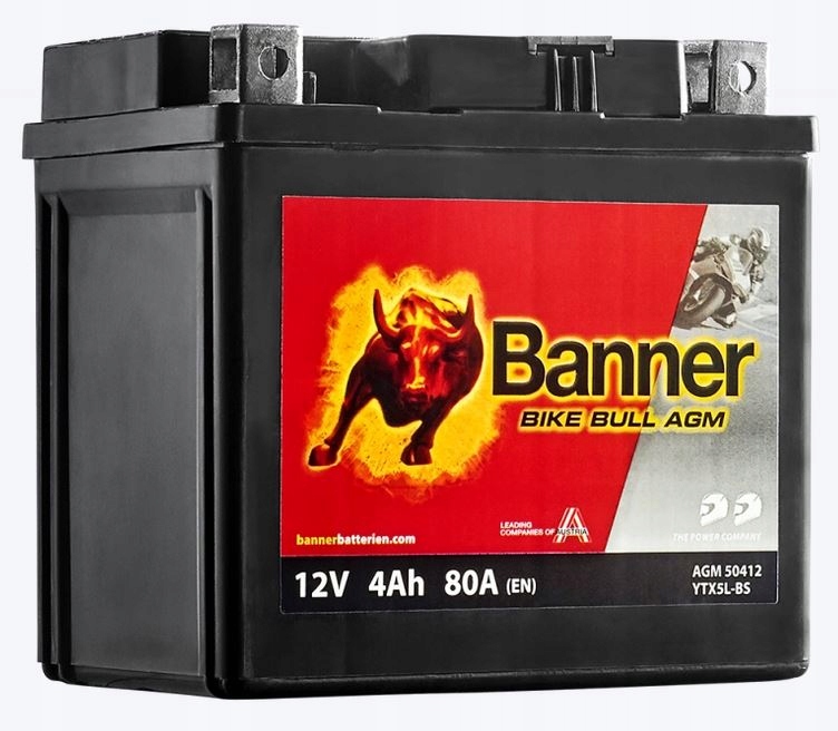 Akumulator Motocyklowy Banner Bike Bull Agm 4AH 60A 12V P+
