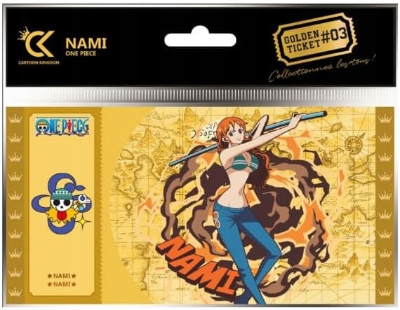 One Piece Golden Ticket Nami #03 Karta Kolekcjonerska Premium 7,2x14,5 cm
