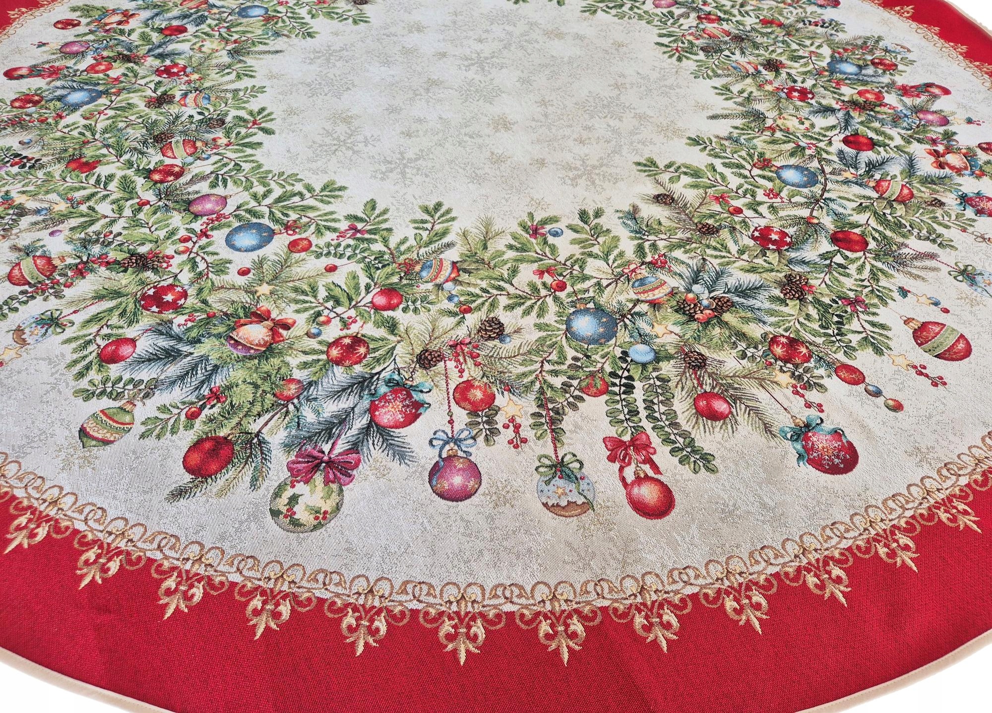 Vianočný okrúhly obrus 185 cm 1335