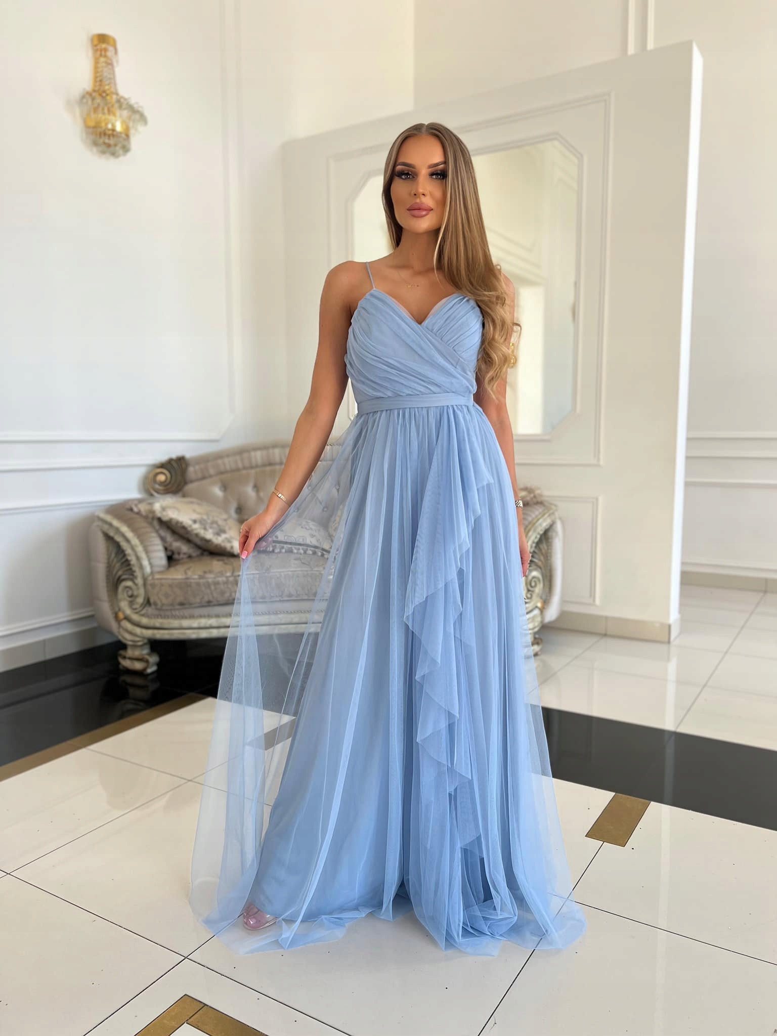 Šaty Na Svatební Hostinu Gerbera Dlouhá Džínová 34 Xs