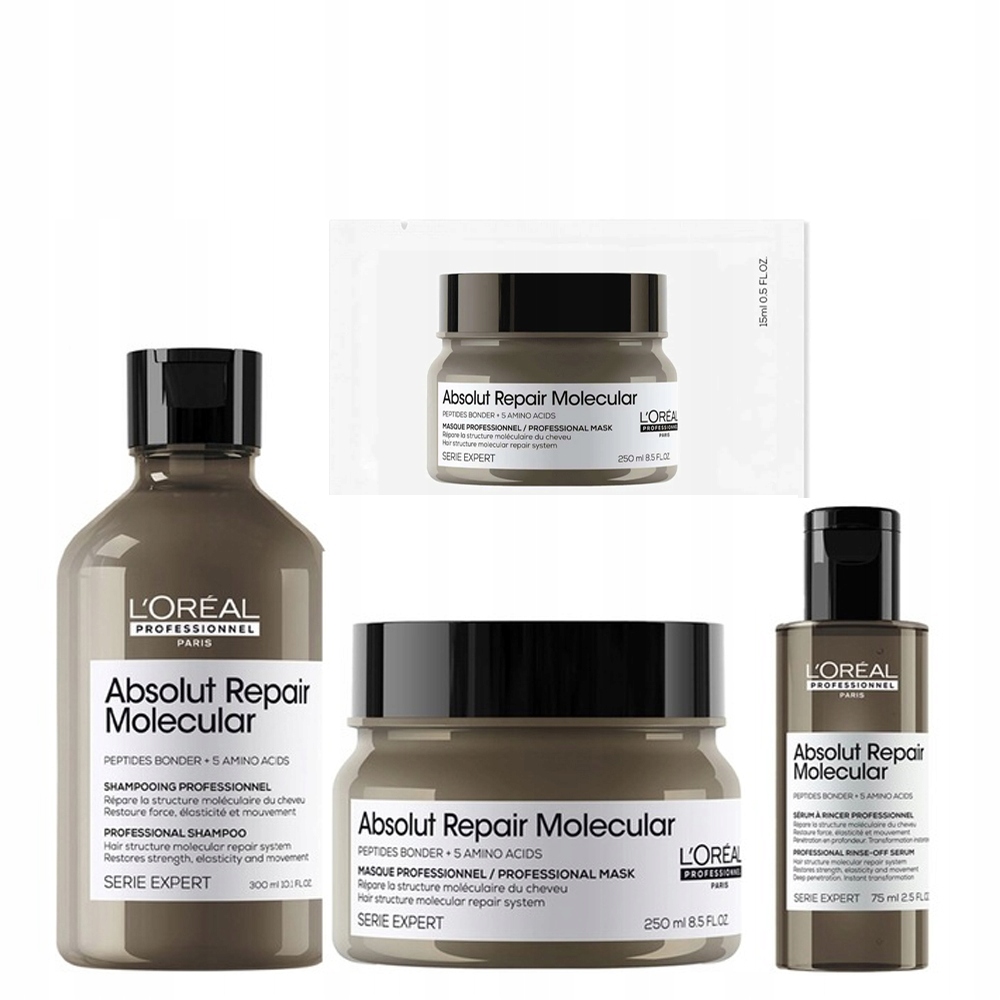 Loreal Absolut Repair Molecular obnovující šampon maska sérum75 +dárek
