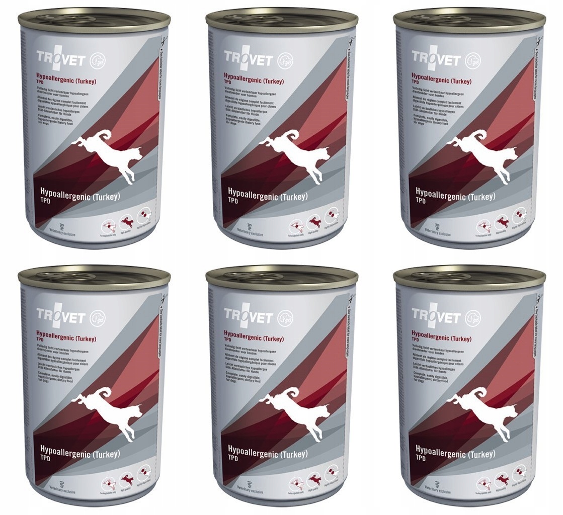 Levně Trovet Dog Tpd Hypoallergenic Turkey konzerva 6 x 400 g krůta pro psy