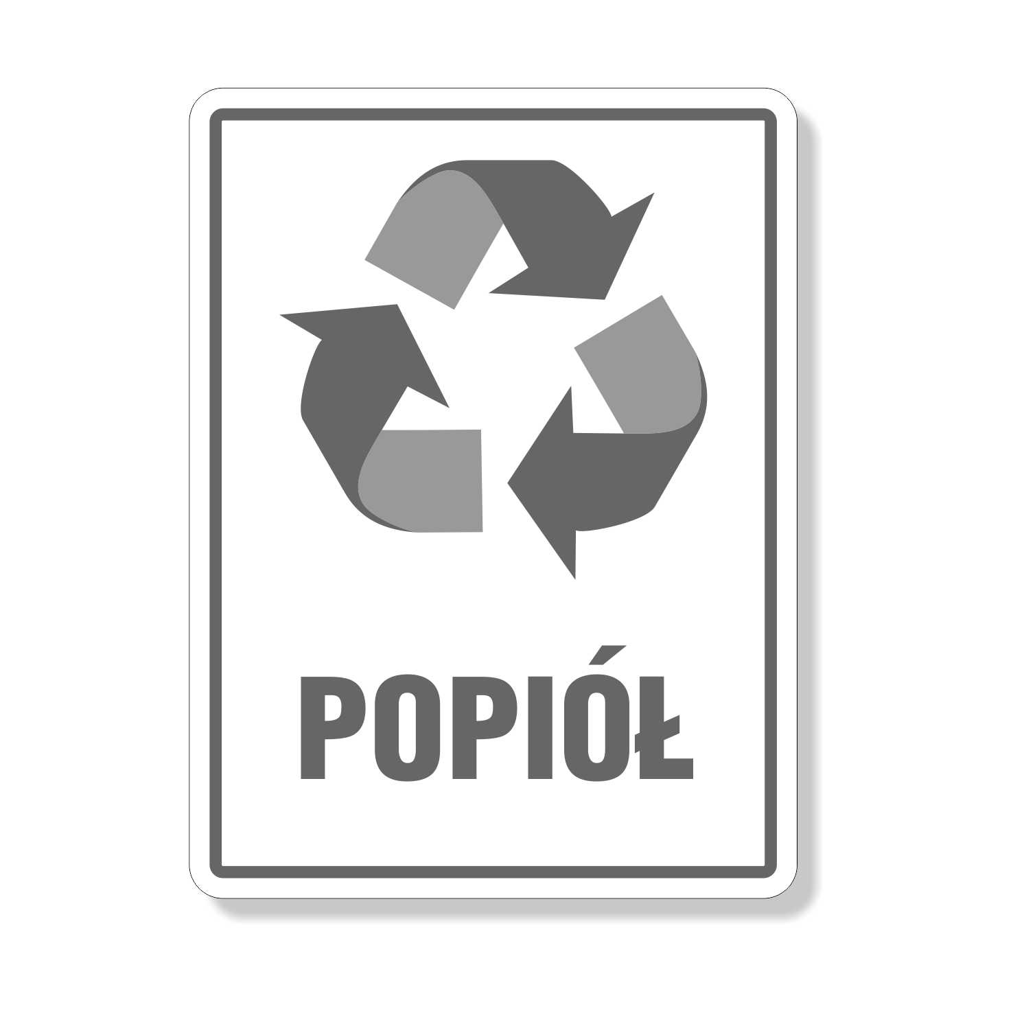 

Segregacja Nalepka na śmietnik Popiół 20cm Eko