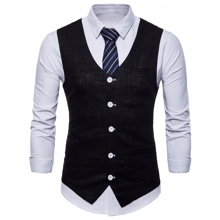 Mens Slim Fit Single Breasted Suit Vest 2022 Brand Wzór dominujący bez wzoru