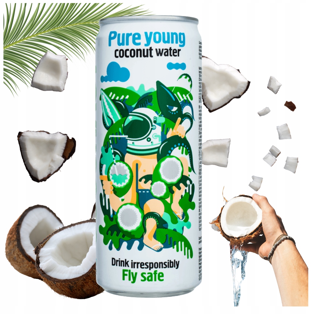 Levně Kokosová voda z mladého kokosu Coconaut Plechovka 500 ml Set 12 Kusů Levněji