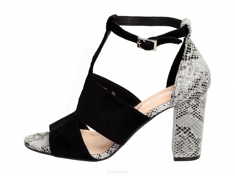 

Czarne sandały damskie Sergio Leone SK905 Wąż r37