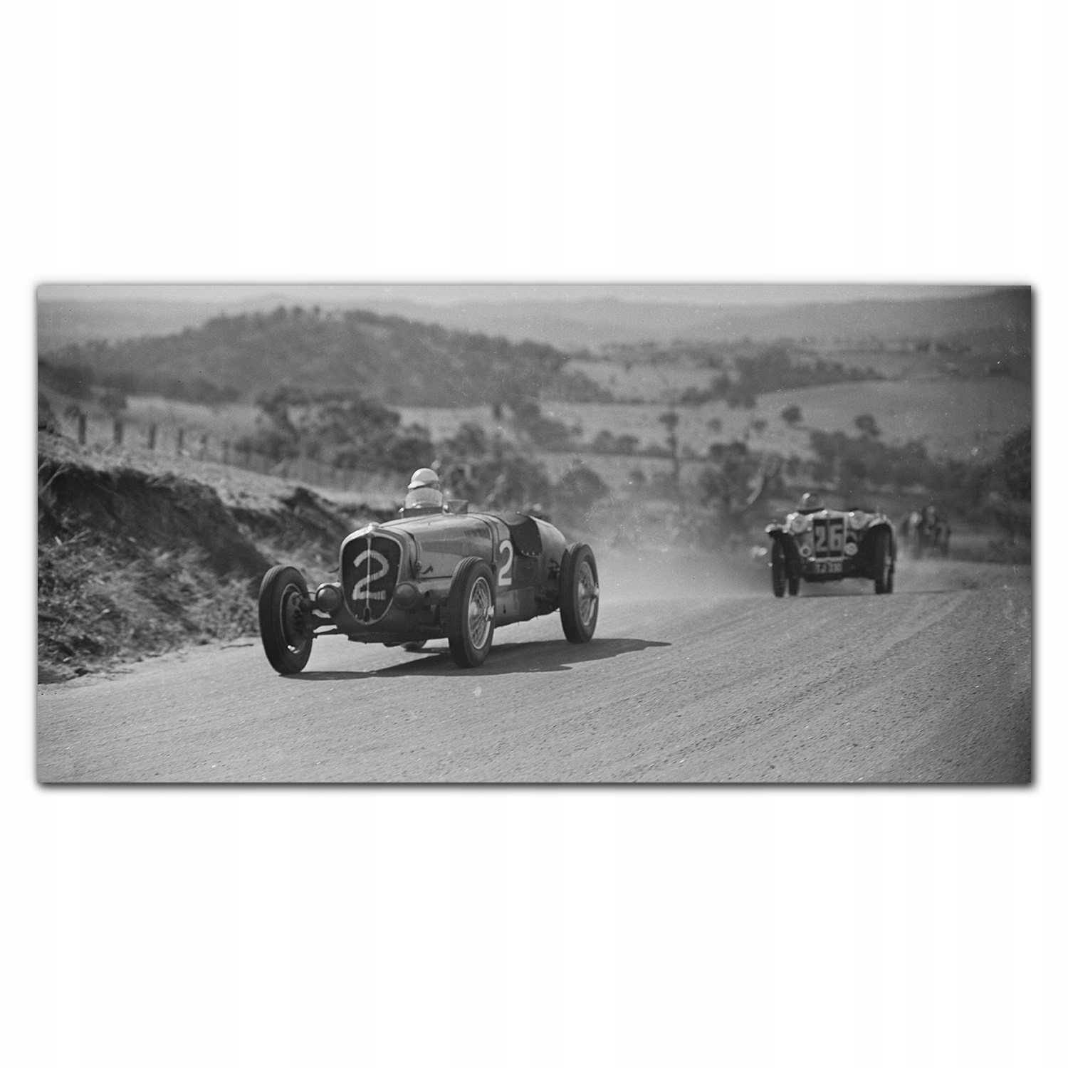 Obraz plátno Auto preteky čierno-biely 140x70