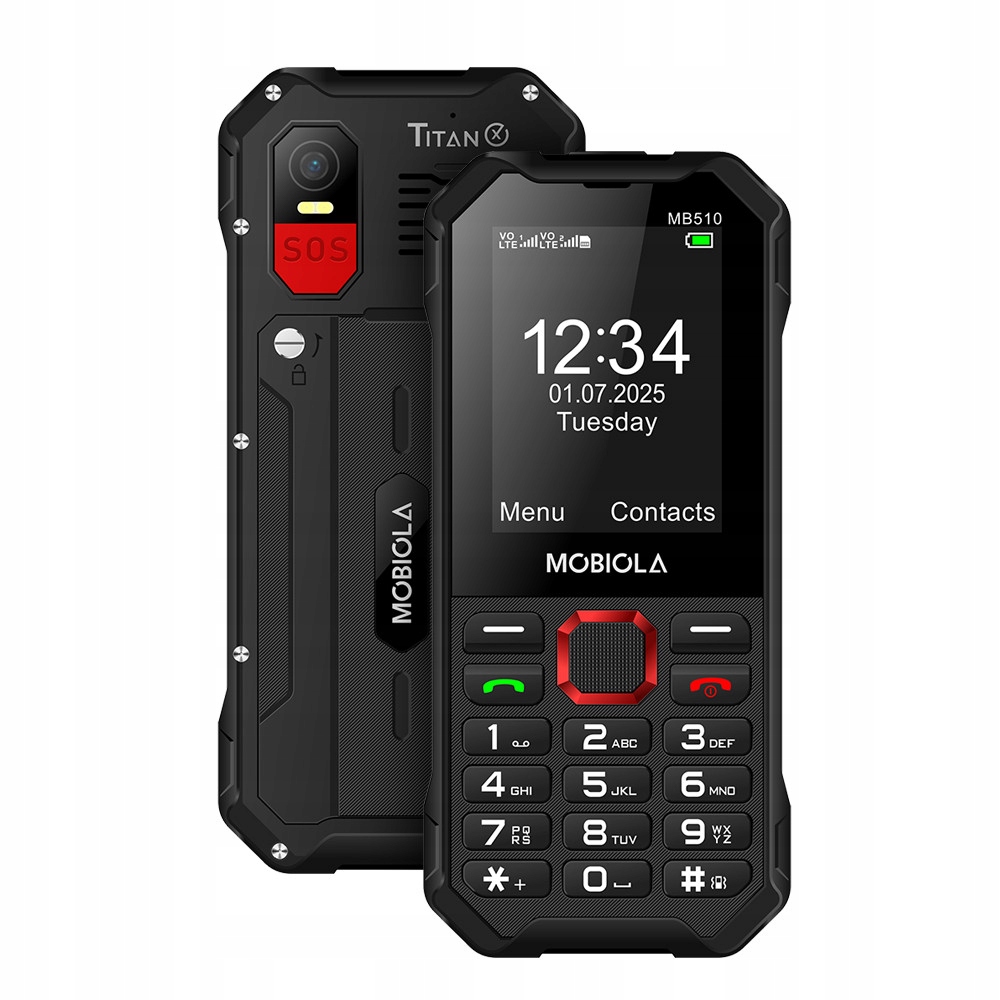 Mobilní telefon 4G Mobiola MB510 TitanX Velmi robustní, Zesílený