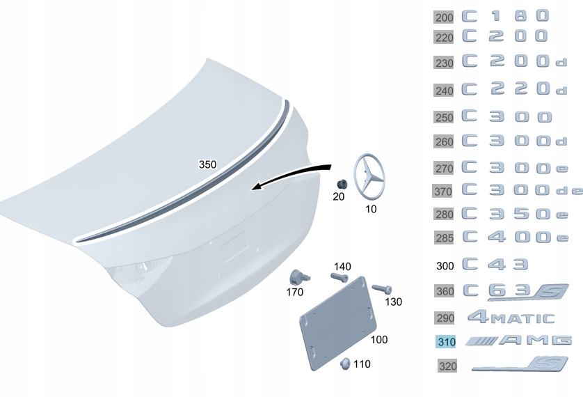 EMBLEMAT "AMG" MARKI MERCEDES W206 Stan opakowania oryginalne