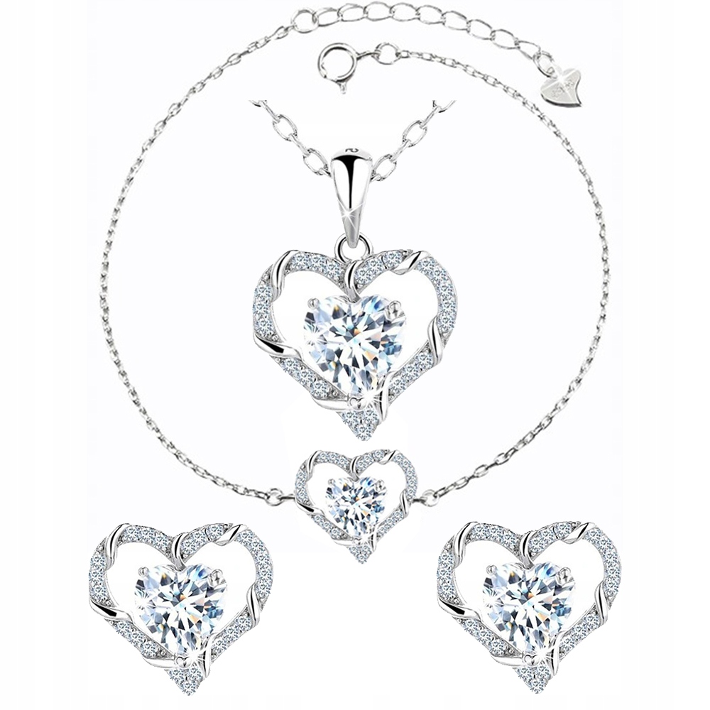 Sada stříbrných šperků srdce stříbro pro ni – ideální dárek