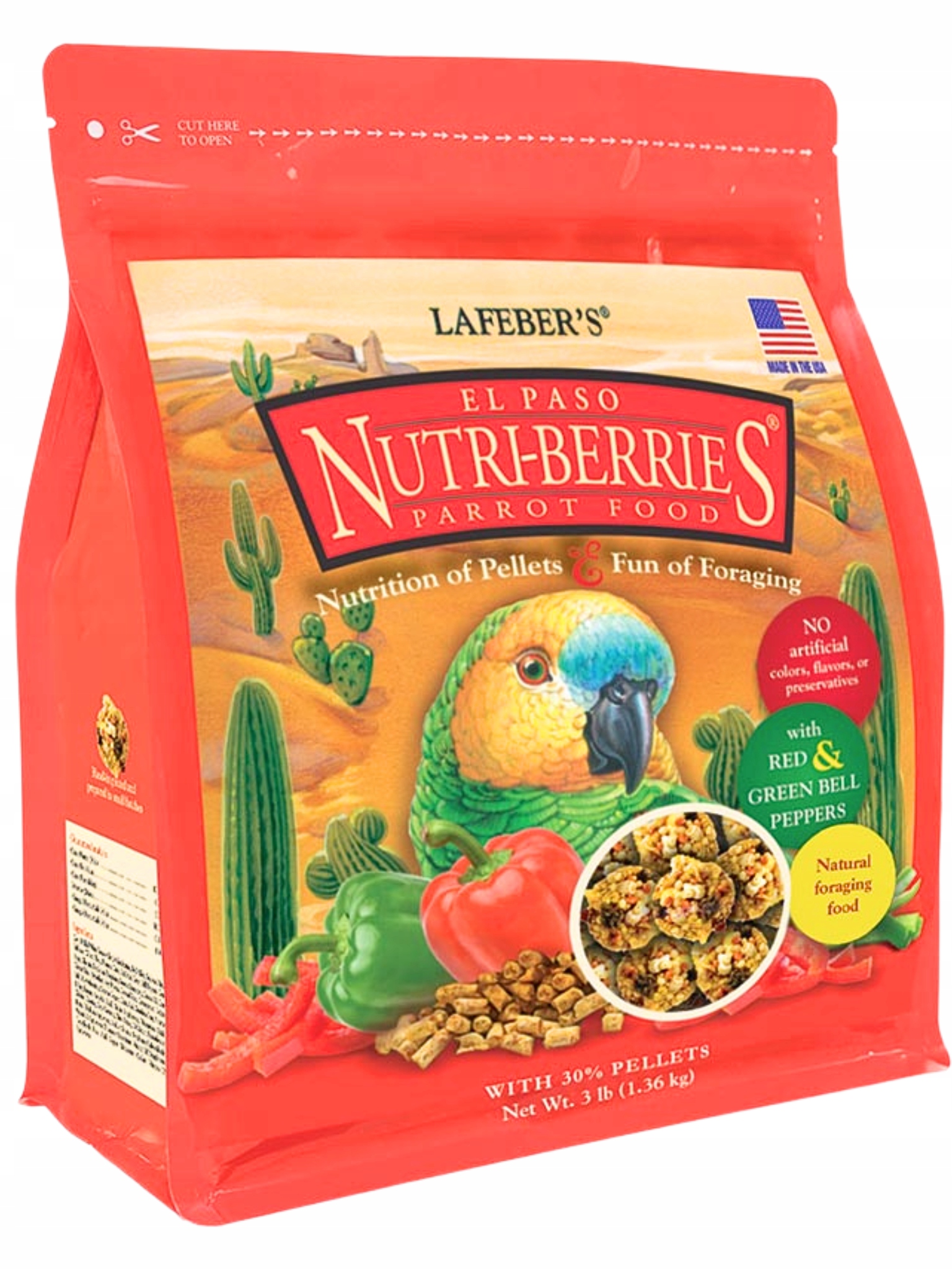Lafeber NutriBerries El Paso – Pikantní krmivo s se zeleninou ve tvaru koule