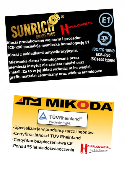 TARCZE KLOCKI TYŁ FORD MONDEO mk4 IV S-MAX GALAXY Strona zabudowy tył