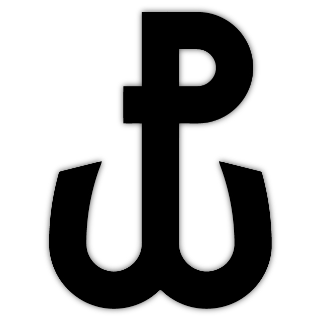 

Znak Polski Walczącej, kotwica naklejka 150x112mm