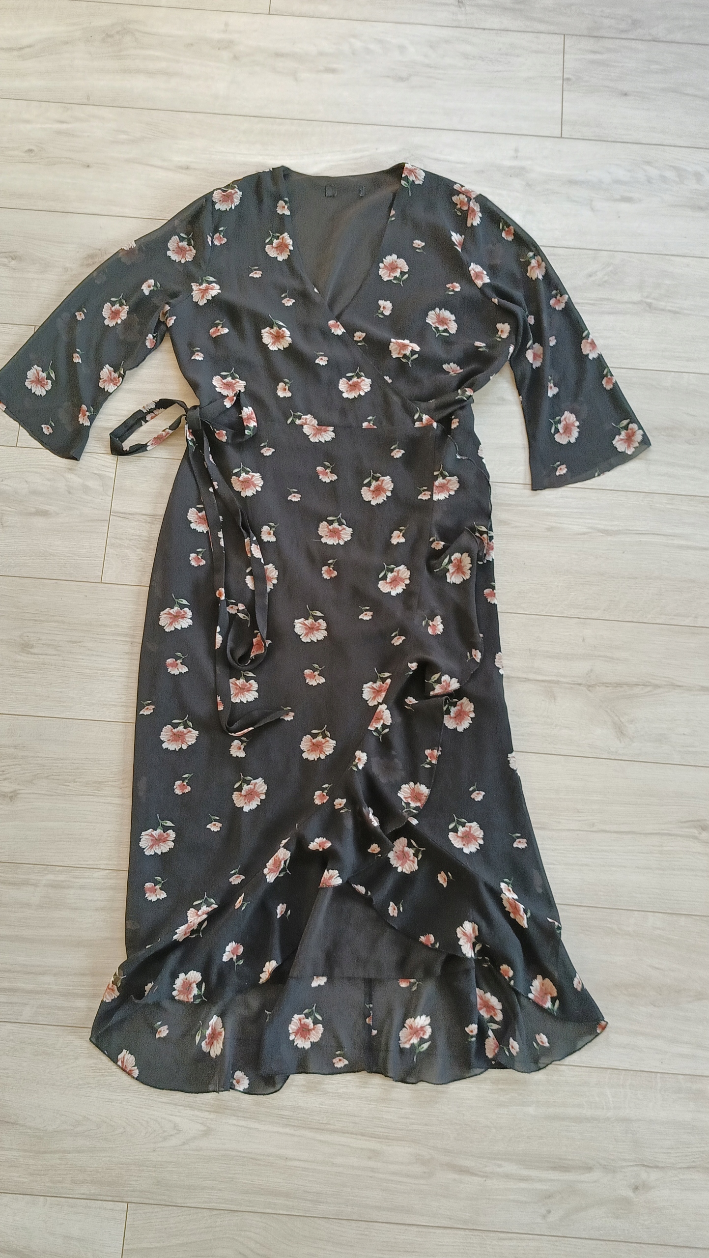 Sukienka kwiaty maxi XXL 44 Rozmiar XXL