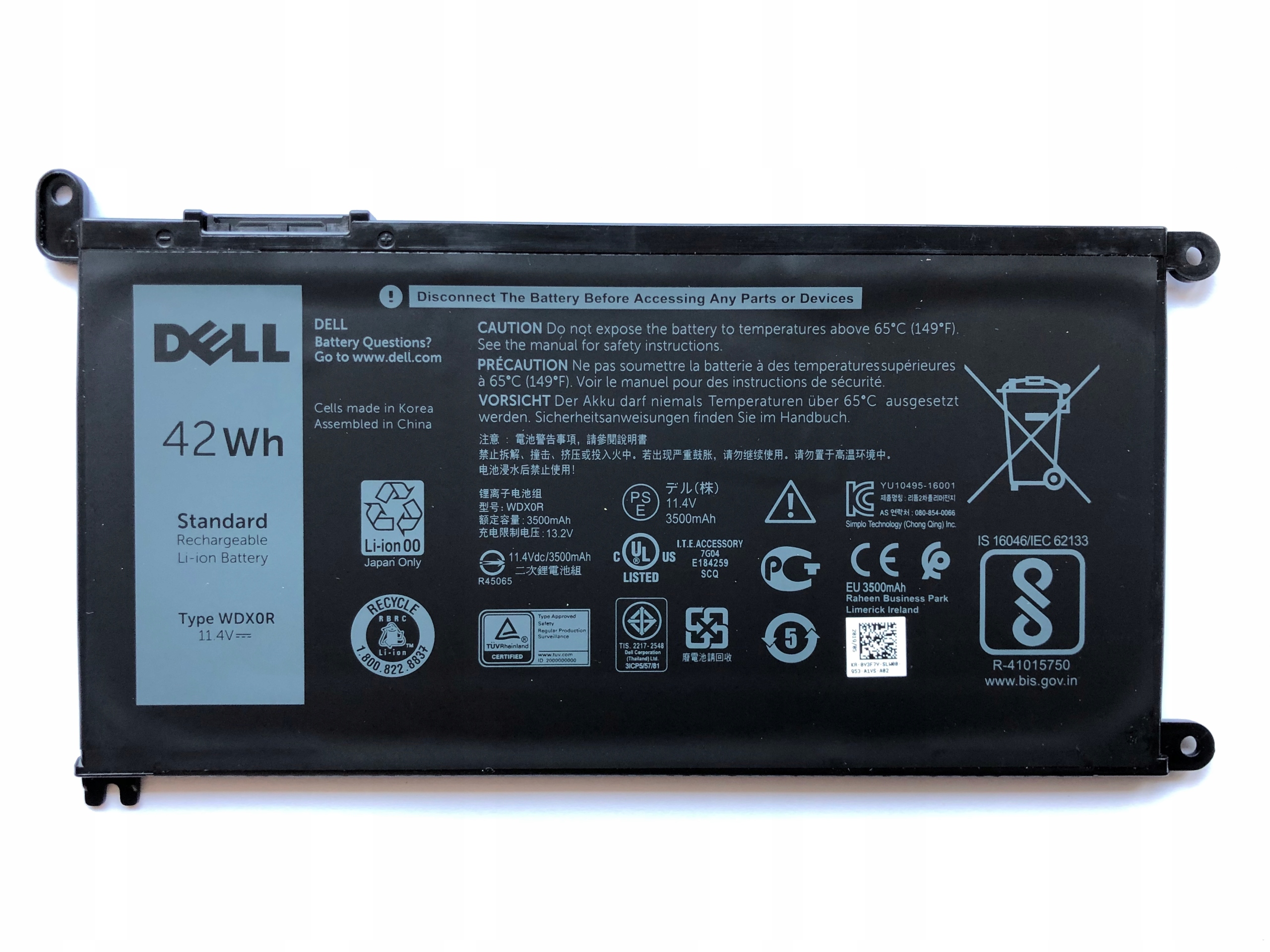 

Nowa Oryginalna Dell WDX0R Vostro 15 5568 P62F