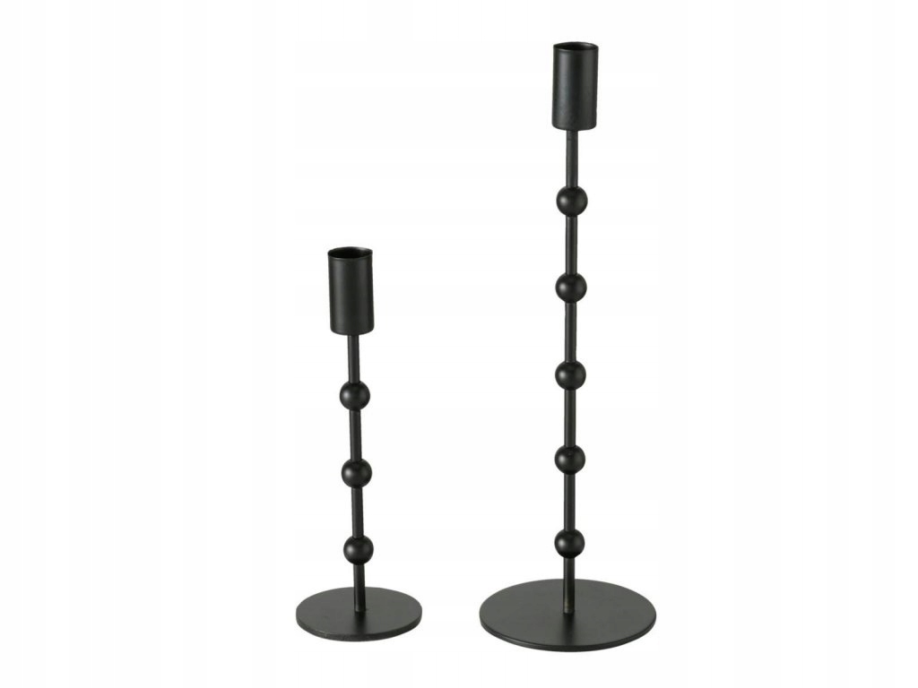 Kovový svícen, 2 kusy, černý