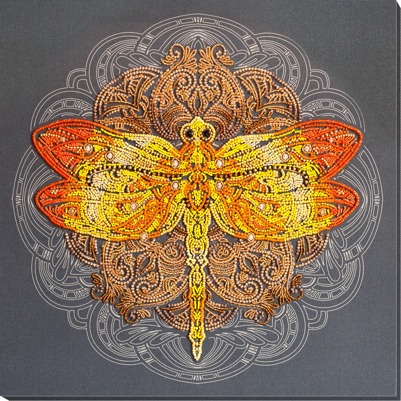 Korálková vyšívací sada "Saffron overflowr" korálková výšivka