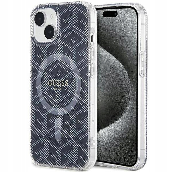 Pouzdro Guess Iml Gcube pro Magsafe pro iPhone 15 14 13 černé