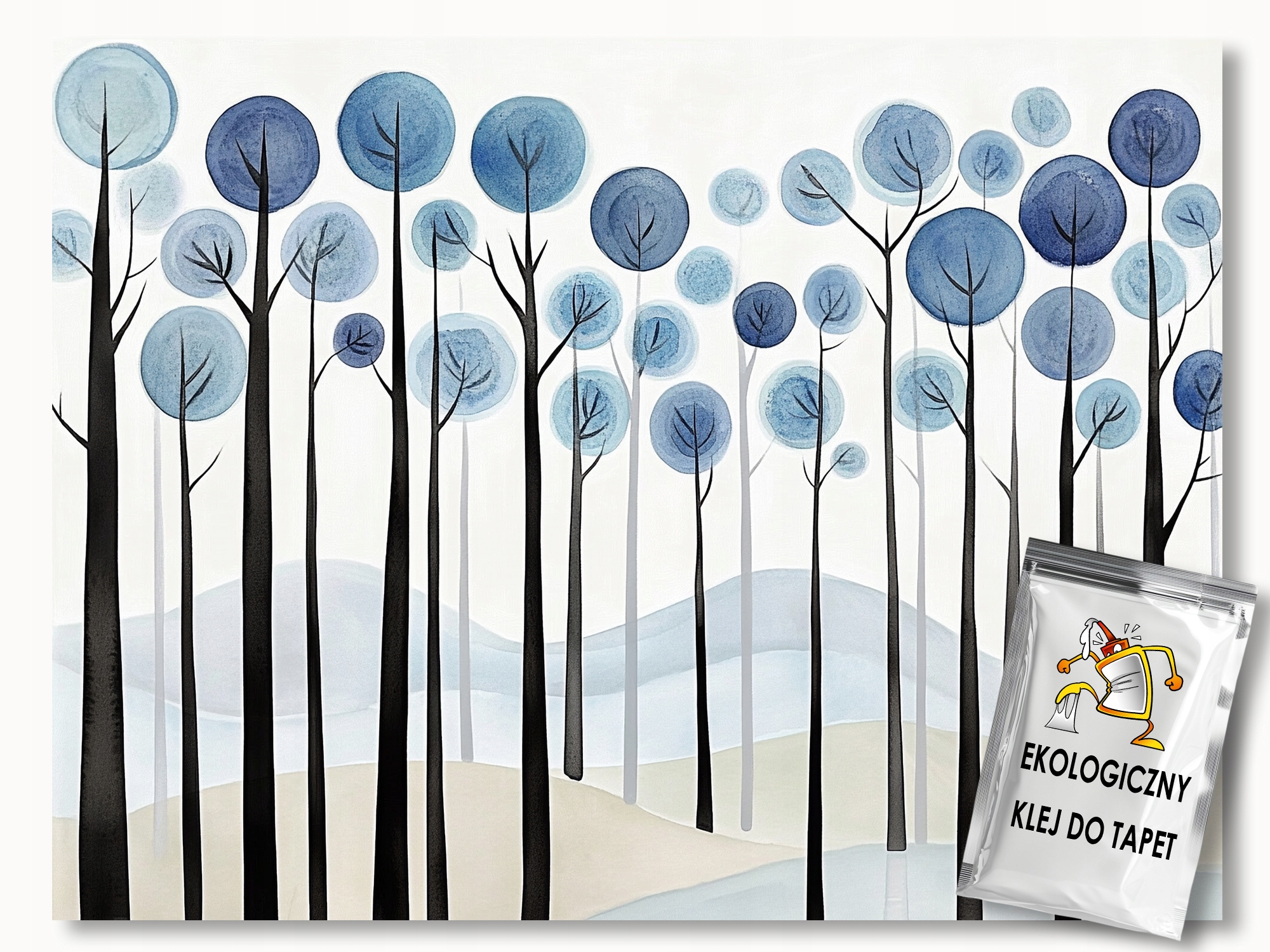 Fototapeta Flizelina Abstrakce Grafika Modrý Les Stromy 300x210 lepidlo