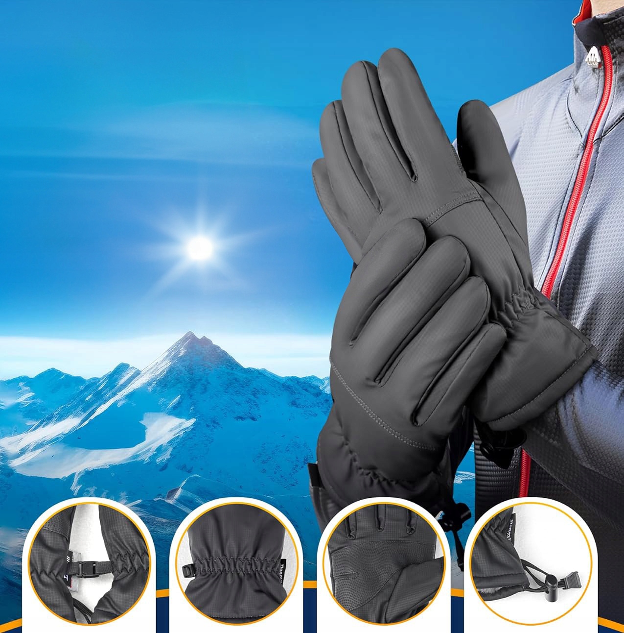 CIEPŁE RĘKAWICZKI DOTYKOWE NA ROWER ZIMOWE NA NARTY OCIEPLANE SMART L/XL Marka Reverse