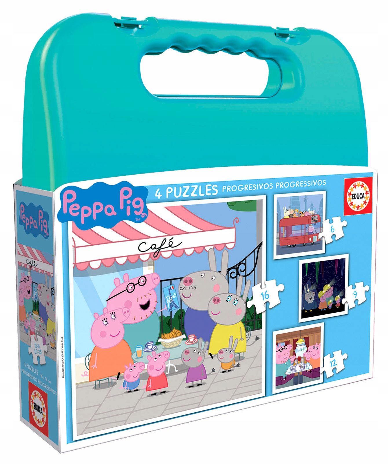 

Educa Puzzle 6 9 12 16 el Świnka Peppa walizka