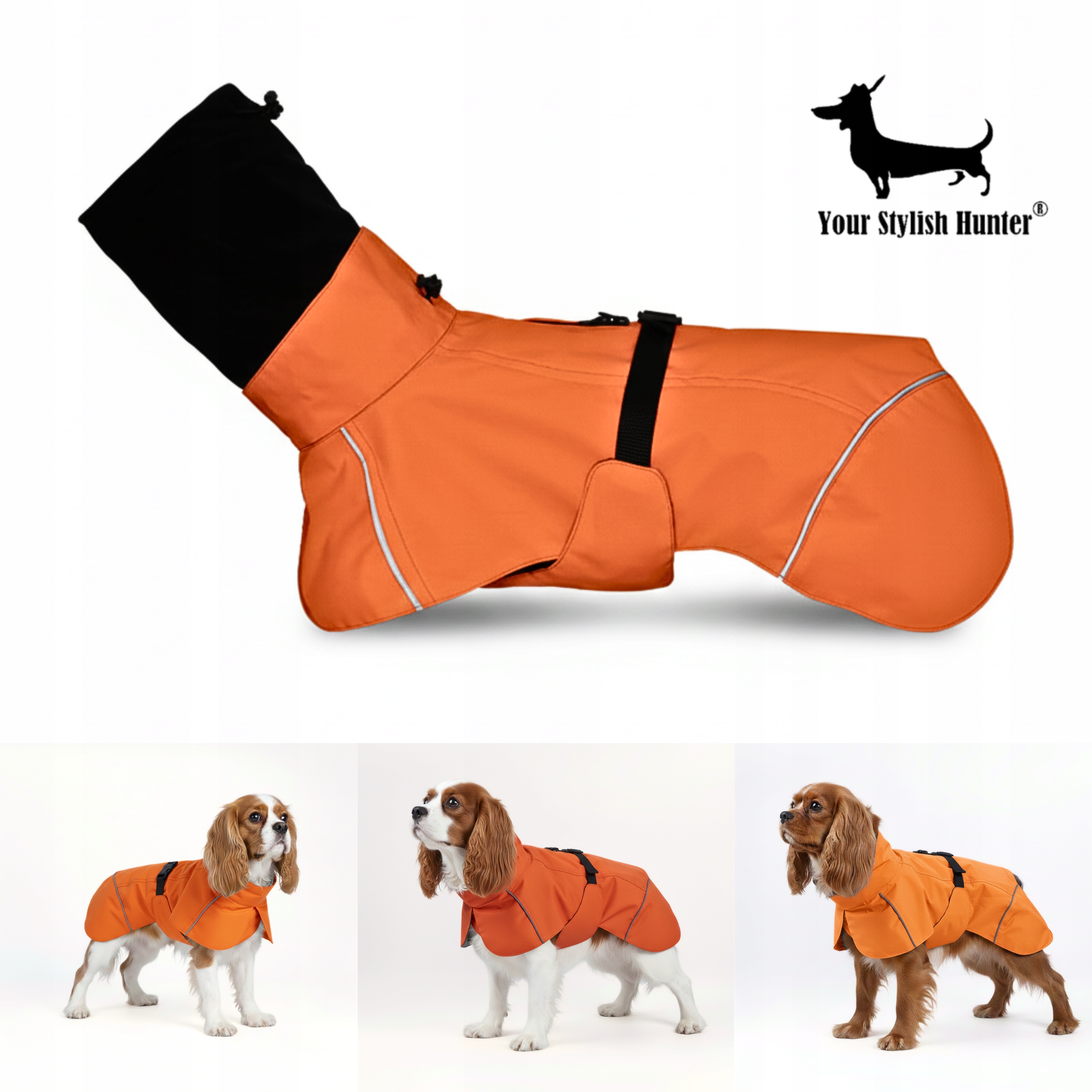 Levně Voděodolná bunda, pláštěnka, oblečení pro psa, reflexní prvky, velikost L