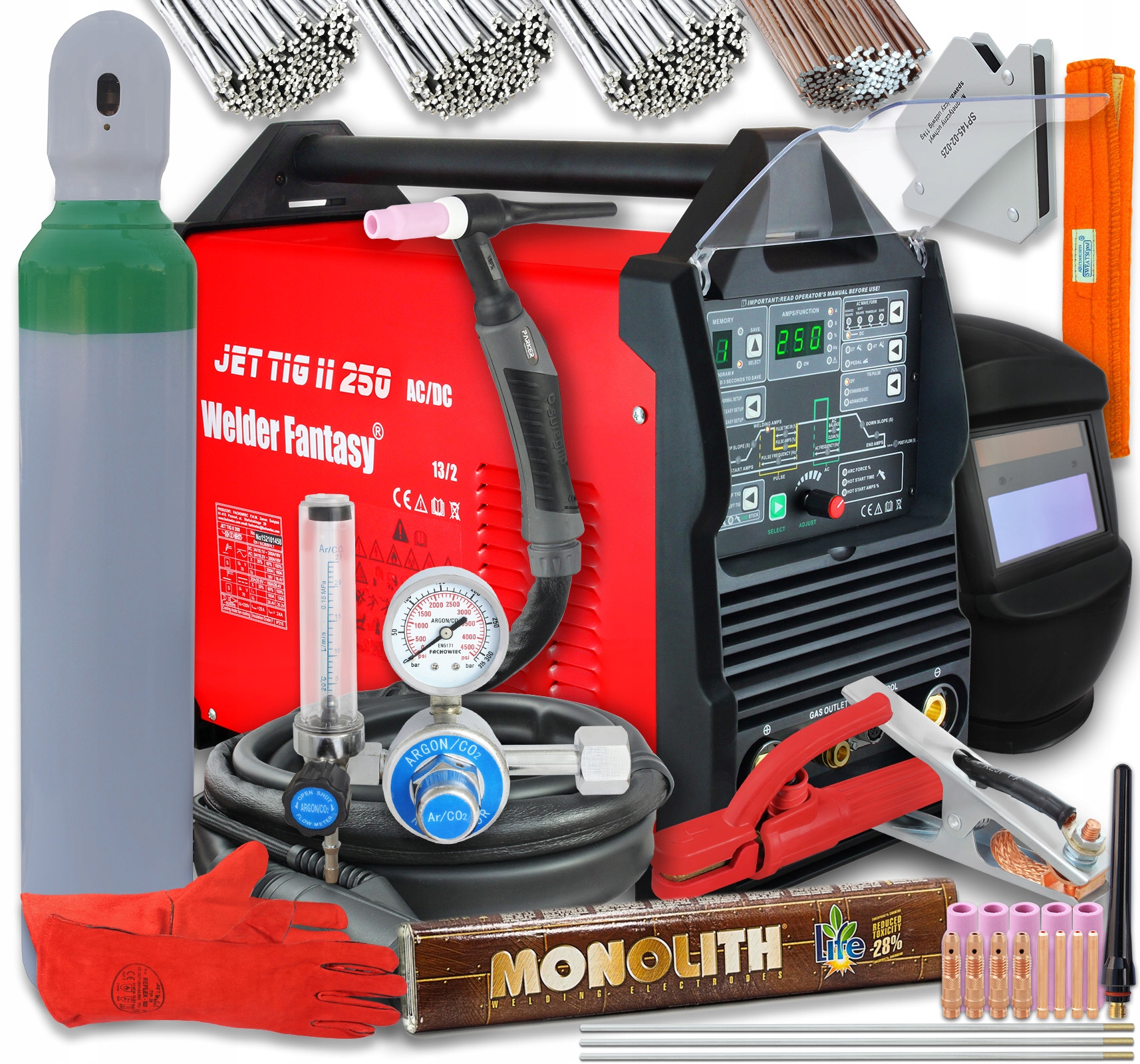 WELDER FANTASY SPAWARKA INWERTOROWA TIG ACDC JET TIG II 250 PULS MMA ZESTAW