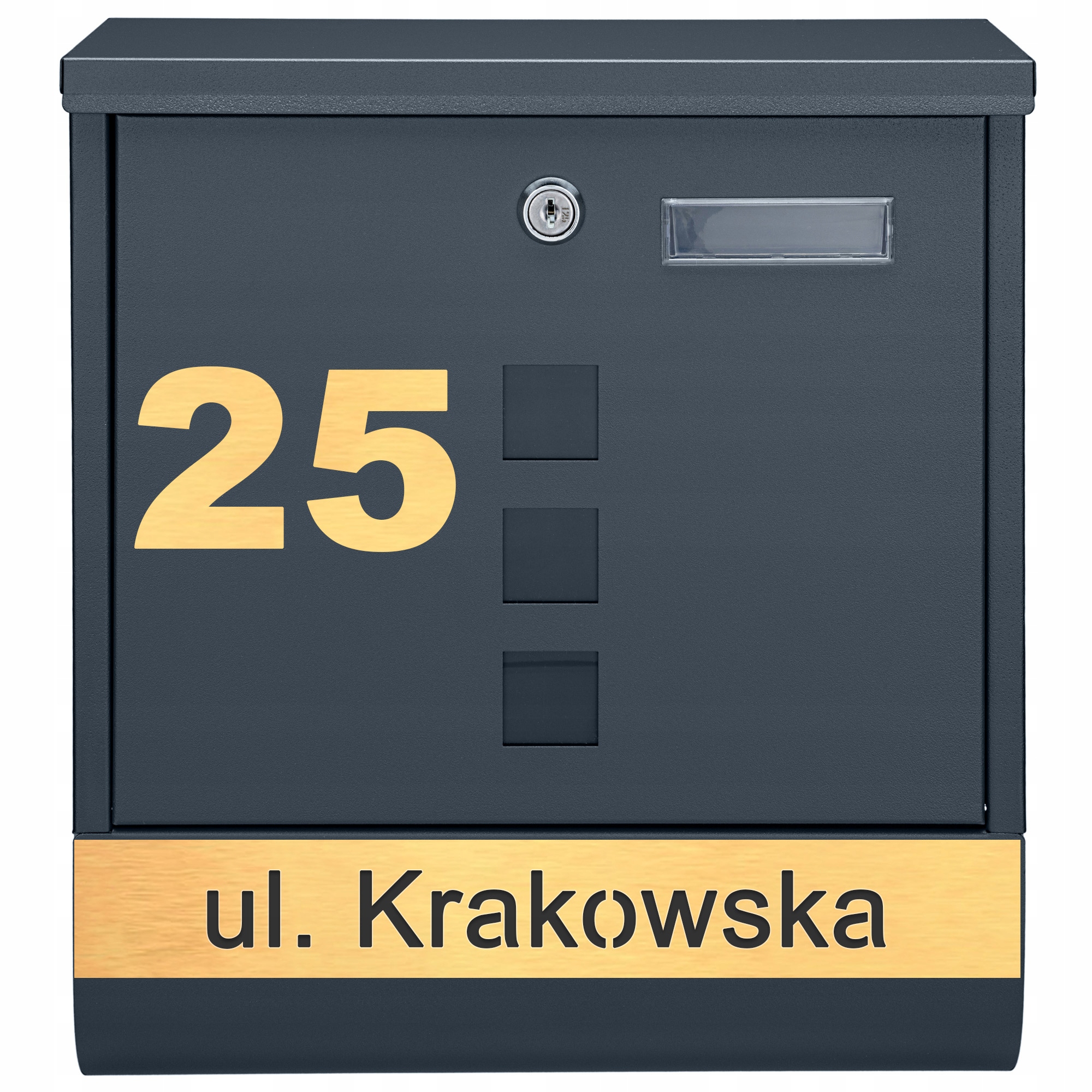 Poštovní Schránka Na Poštovní Dopisy Antracit Laminát Vzor 1 Zlatý