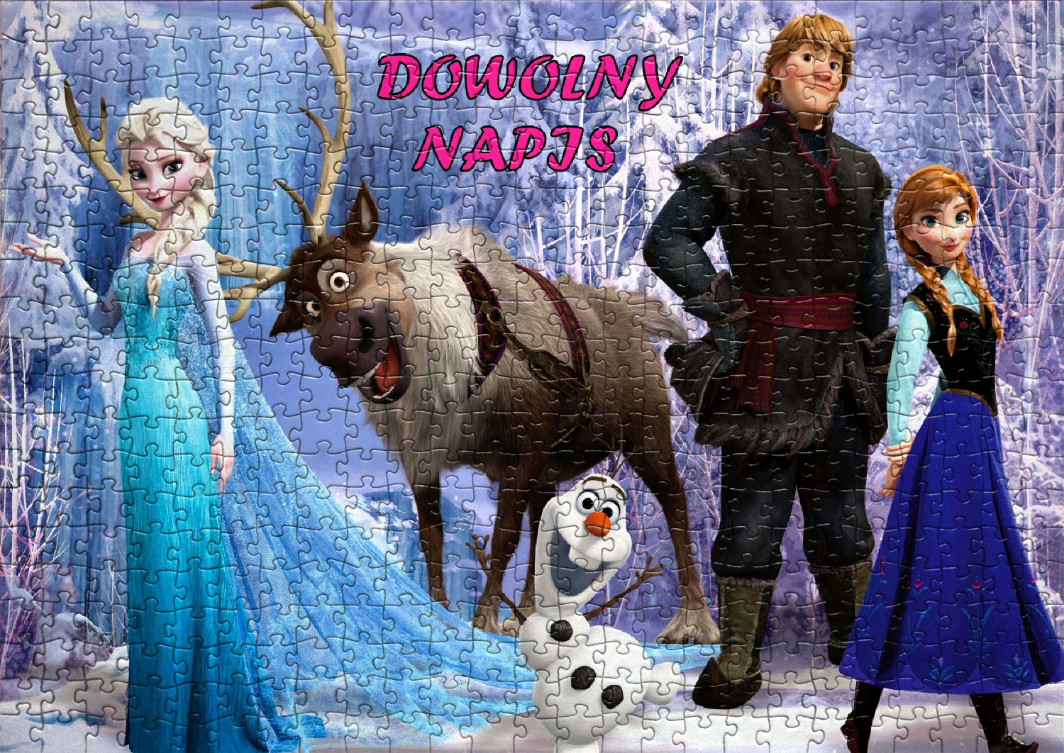 

Puzzle Kraina Lodu z Twoim Napisem A4/96 El