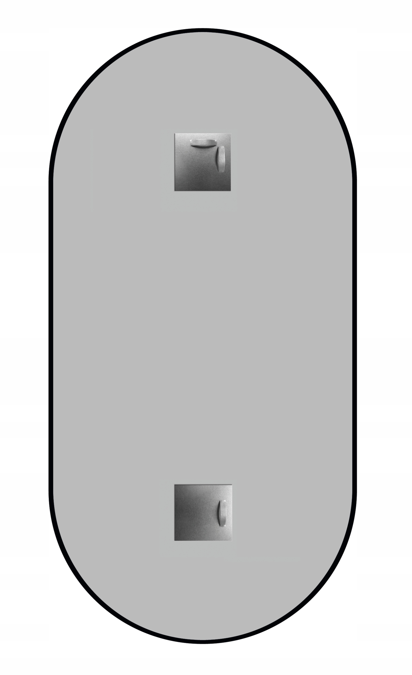 LUSTRO OWAL 70x50 WĄSKA ALUMINIOWA RAMA LOFT Szerokość 500 mm