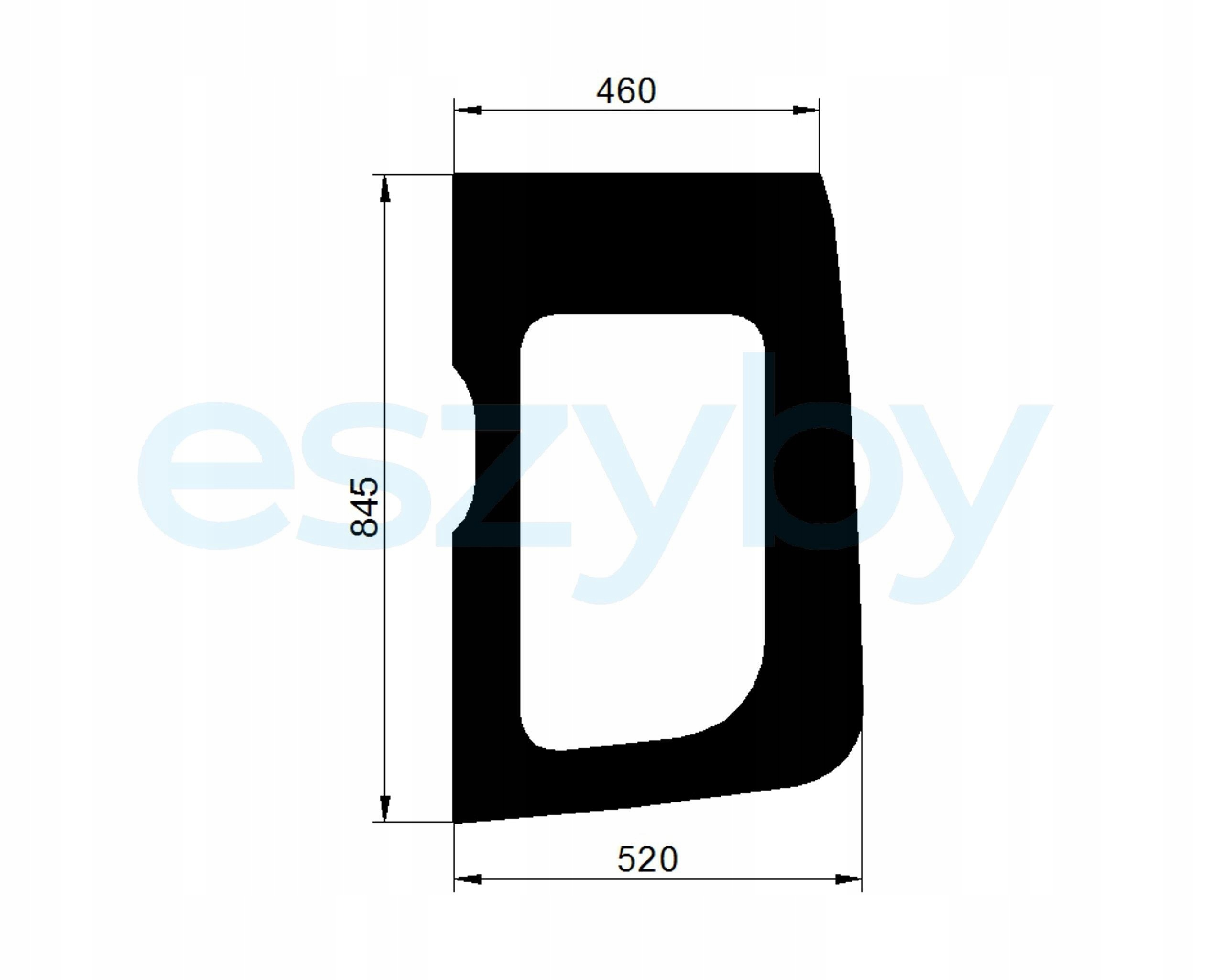 sklo bagr Komatsu Pc/pw boční levé