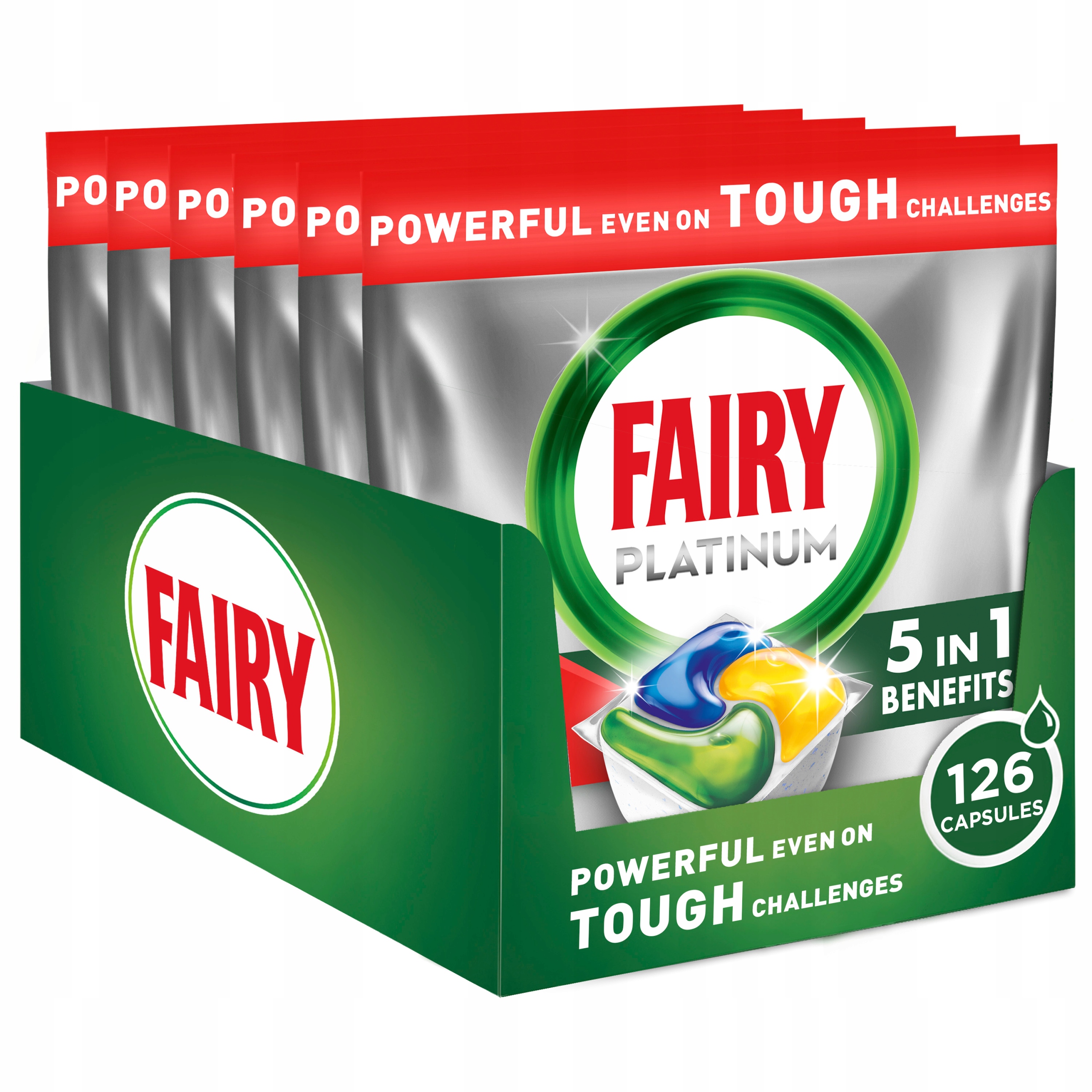 Fairy Platinum All in One Kapsułki do zmywarki 6 x 21szt. 126 szt.