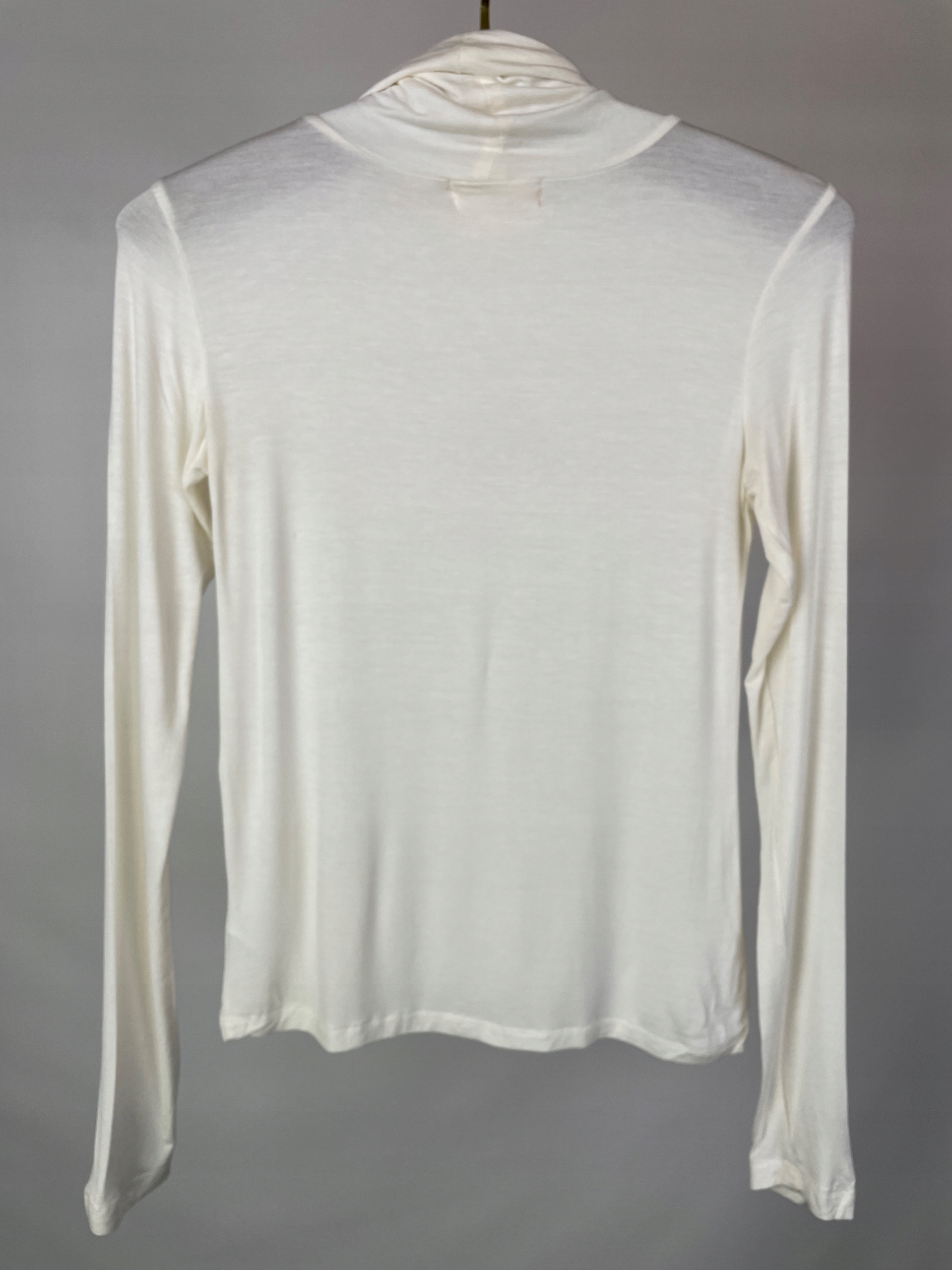 Golfik damski cienki ecru rayon gładki basic PINK REPUBLIC r. S Rękaw długi rękaw