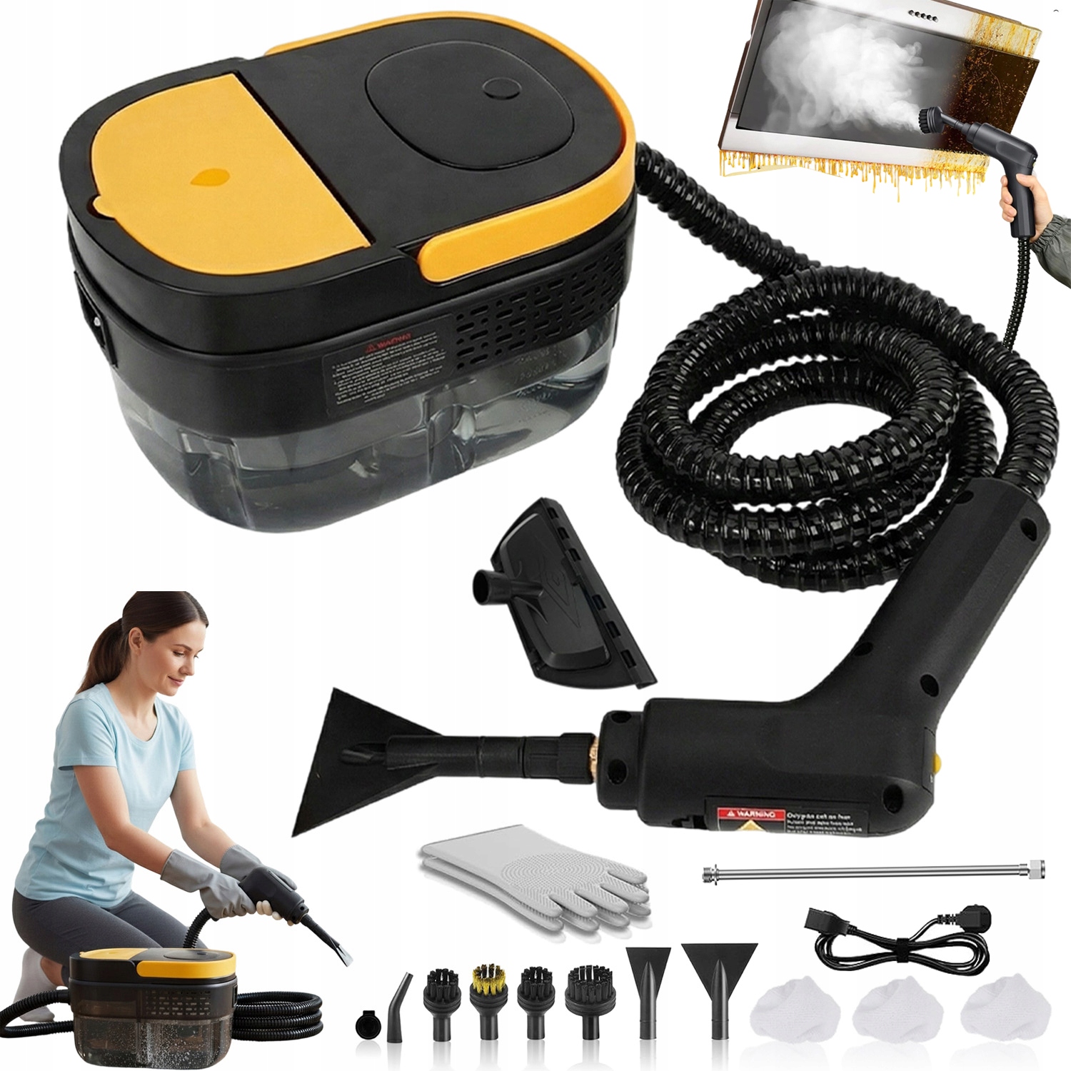 Vysokotlaký parní čistič 2500W velká kapacita 1600 ml multifunkční