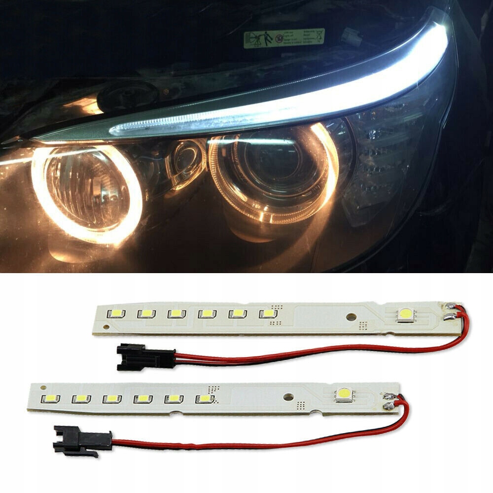 Led Brewki Biale EYEBROWS BMW E61 LIFT 2007 2010 Producent czesci SHR Germany