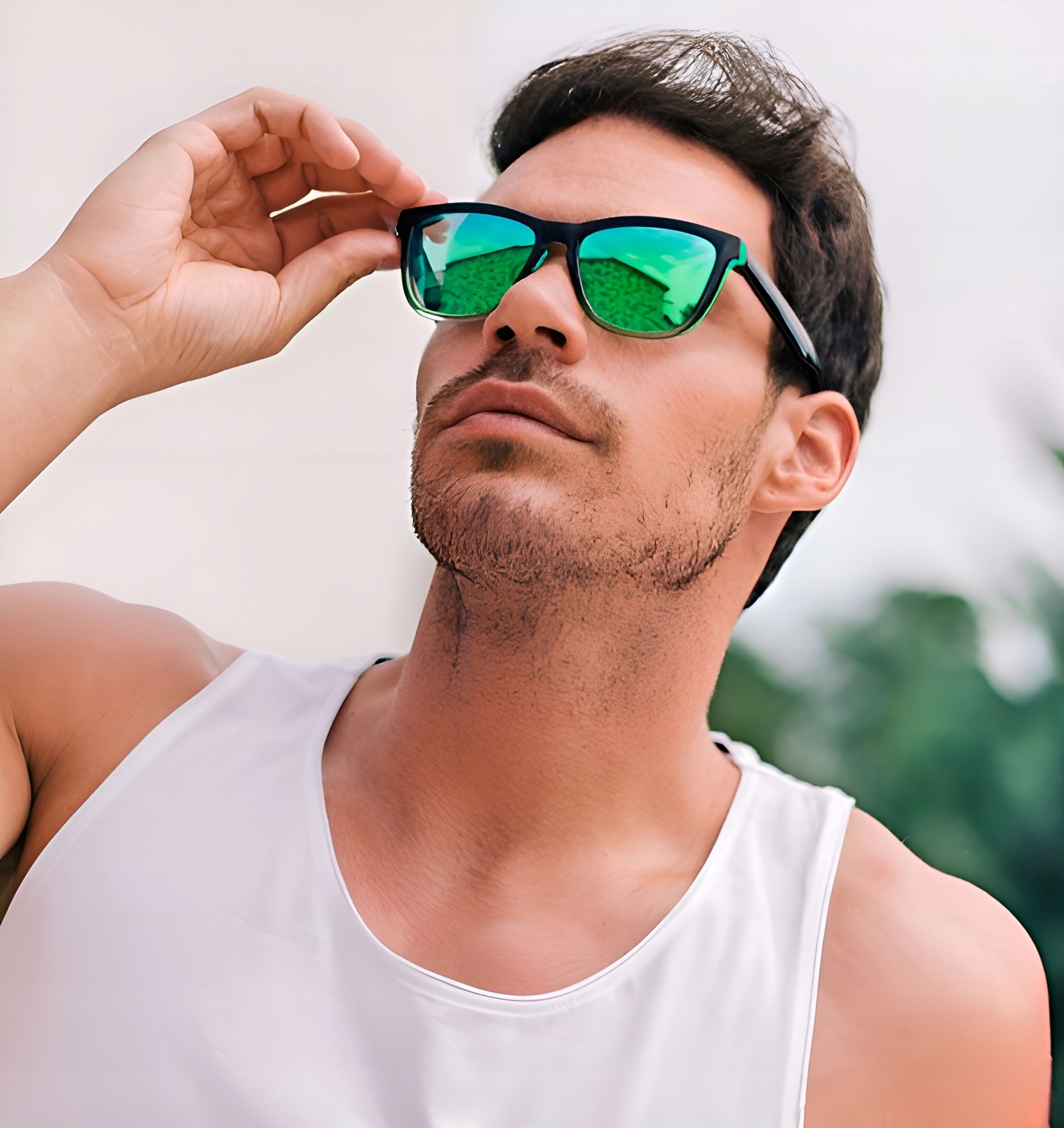 OKULARY PRZECIWSŁONECZNE Z FILTREM Lustrzanki Polaryzacyjne Zielone + Etui Szerokość mostka 19 mm