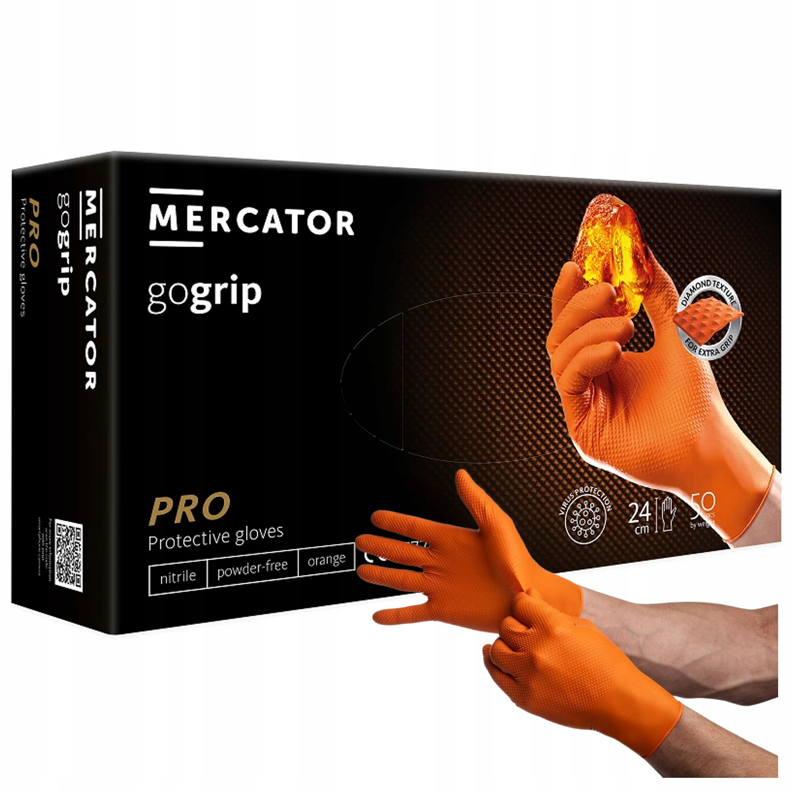 

Rękawice Nitrylowe Grube XL Orange Bardzo Mocne